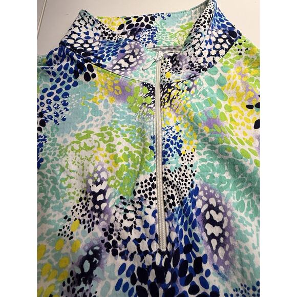 IBKUL Women 1/4 Zip Pullover Blue Shirt Sz M Long Sleeve Mesh UPF 50 Cooling - Picture 7 of 12